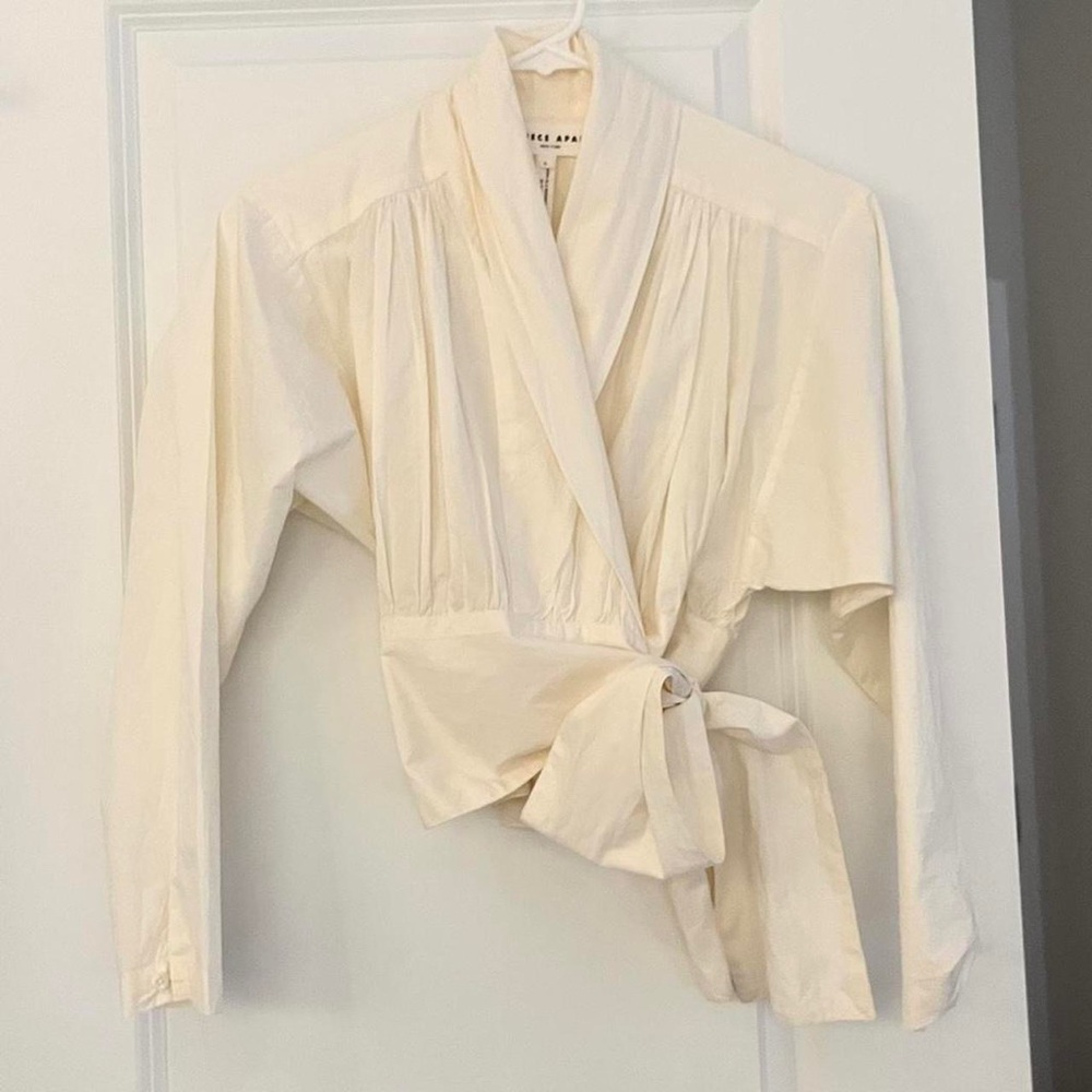 apiece apart shorted wrap top